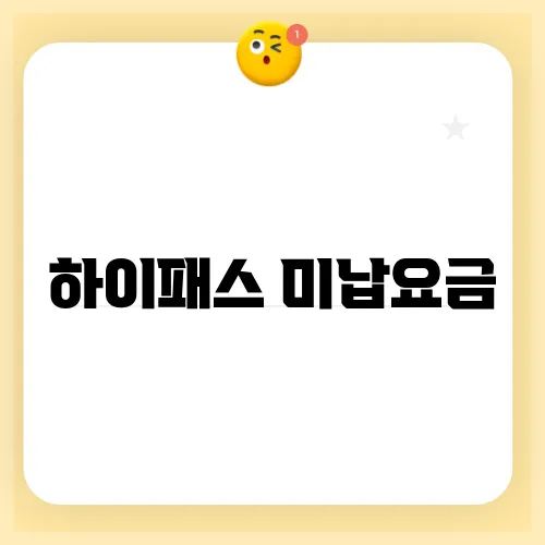 하이패스 미납요금