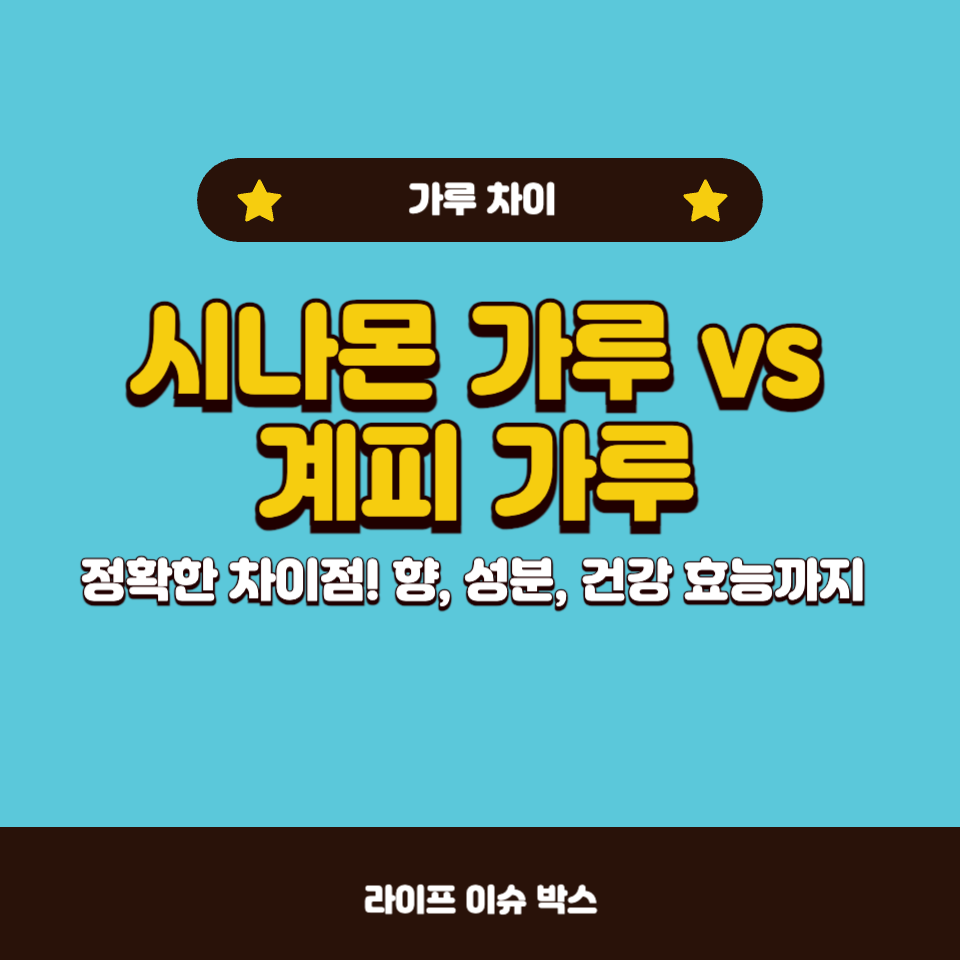 시나몬 가루 vs 계피 가루