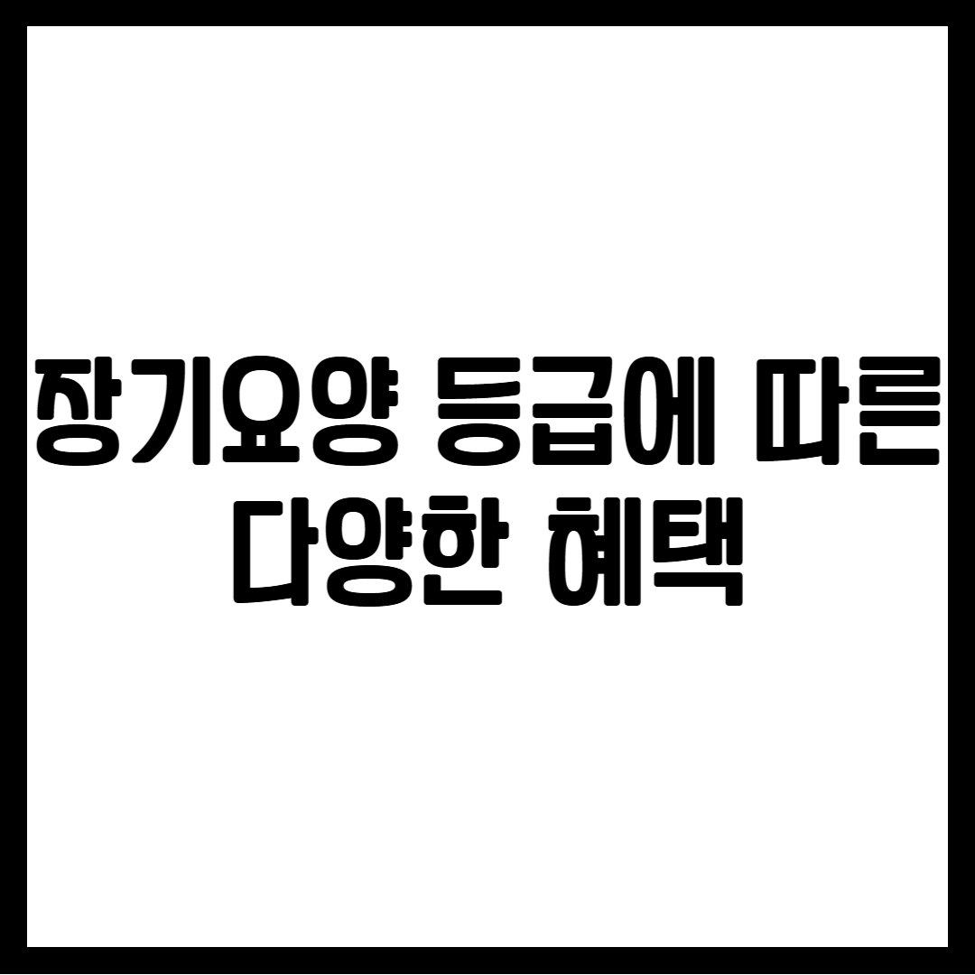 장기요양 등급에 따른 다양한 혜택