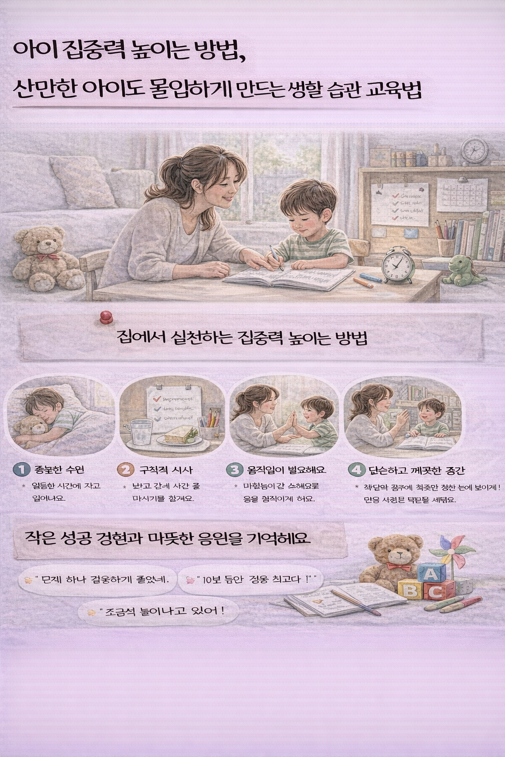 아이 집중력 높이는 방법, 산만한 아이도 몰입하게 만드는 생활 습관 교육법
