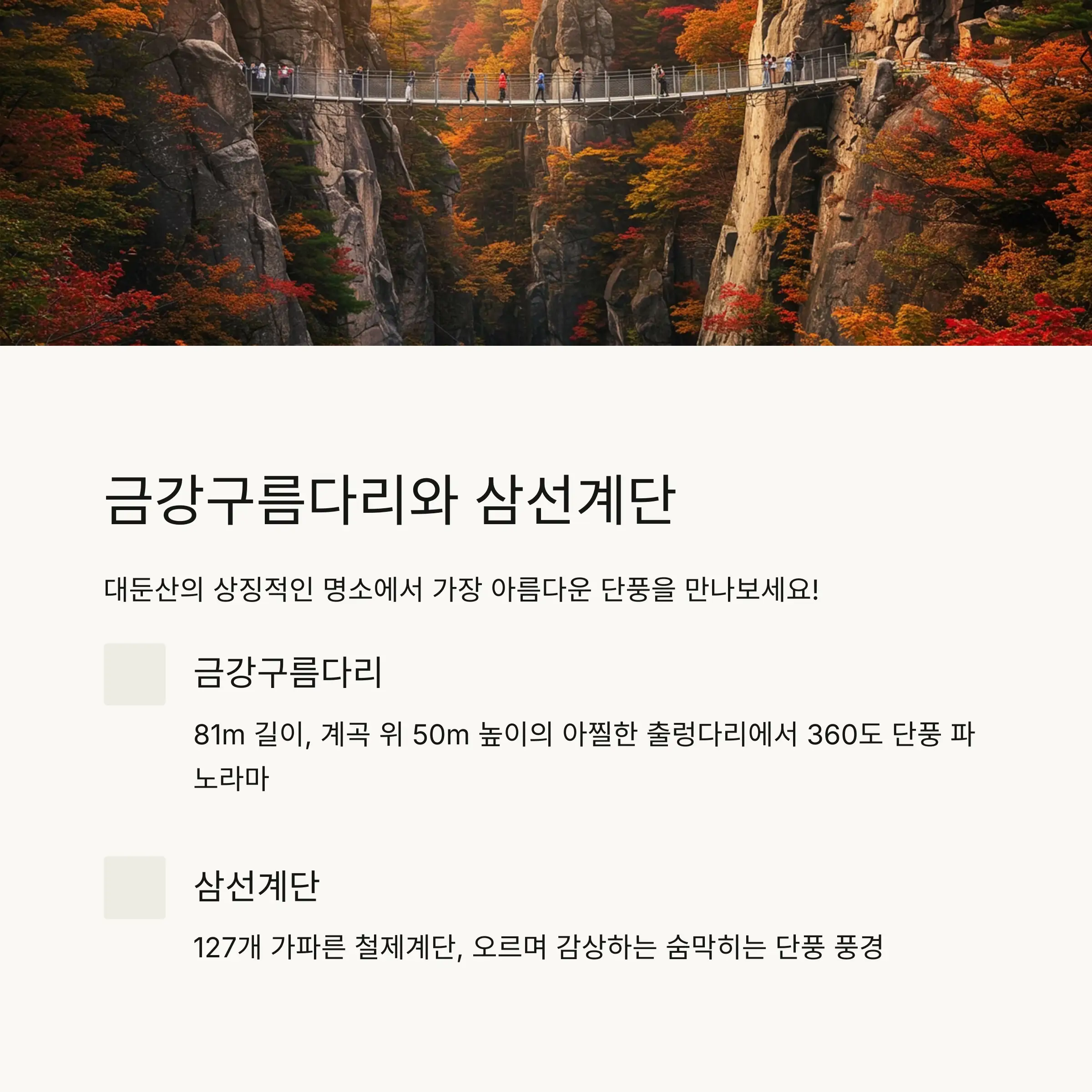 🚡 케이블카 이용 정보