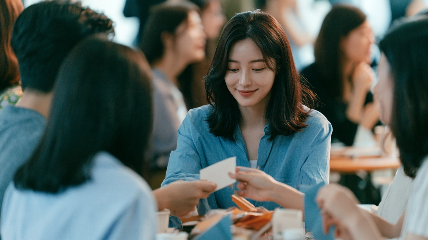 인수인계를 위해 함께 내역을 확인하는 두 사람