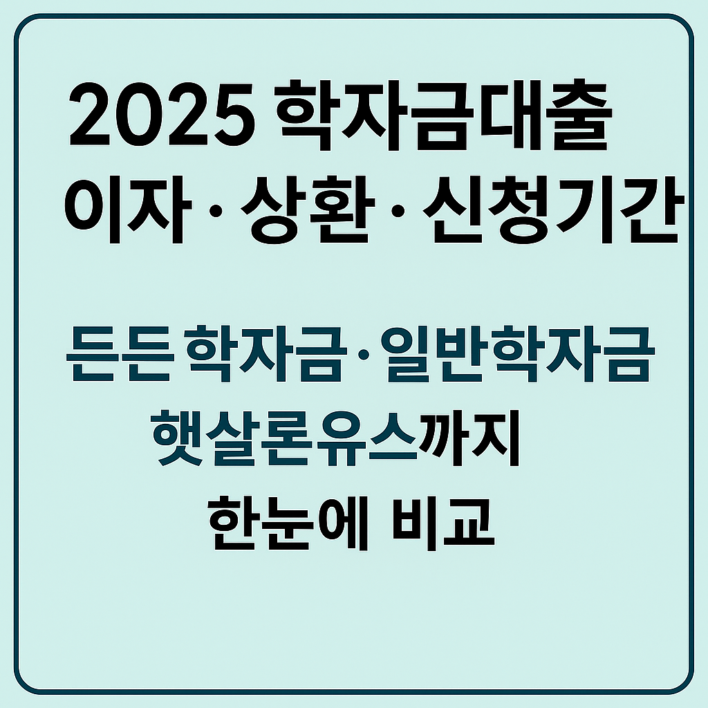 2025 학자금대출 이자 &middot; 상환 &middot; 신청기간
