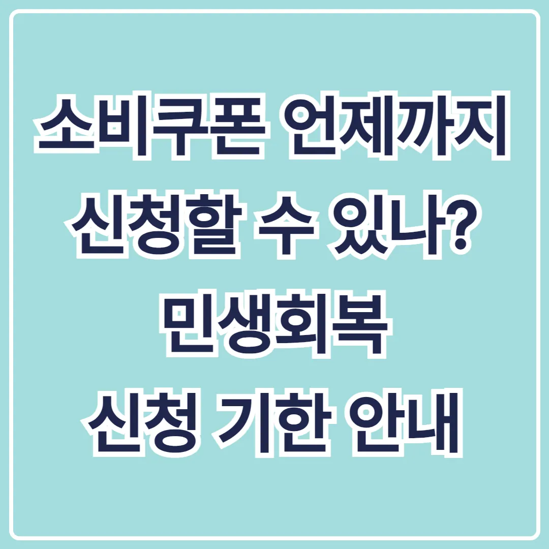 소비쿠폰 언제까지 신청할 수 있나 민생회복 신청 기한 안내
