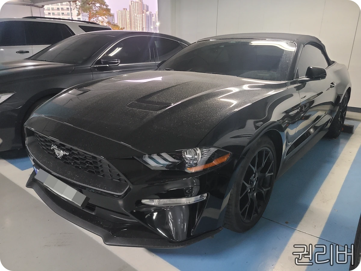 더러운 검은색 자동차