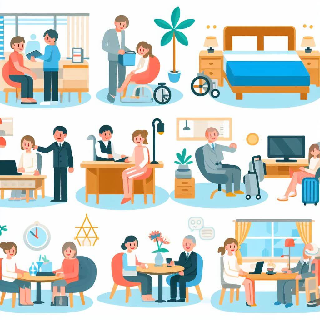 숙박할인권으로 숙박하는 모습 