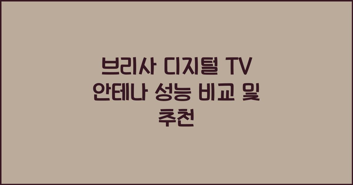 브리사 디지털 tv 안테나