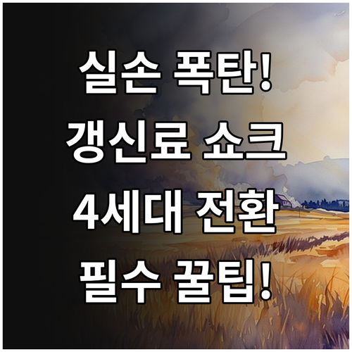 1세대 2세대 실손보험 갱신료 폭등 ..