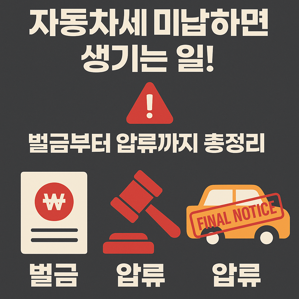 한국 자동차세 미납하면 생기는 일! 벌금부터 압류까지 총정리