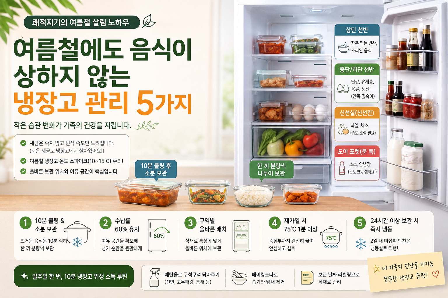 여름철에도 음식이 상하지 않는 냉장ㅇ과 관리5가지 이미지