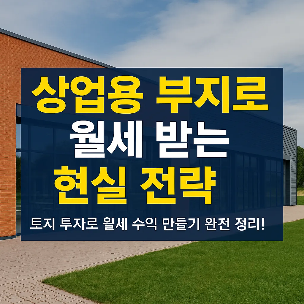 상업용_부지로_월세_받는_현실_전략 - 토지_투자로_월세_수익_만들기_완전_정리!