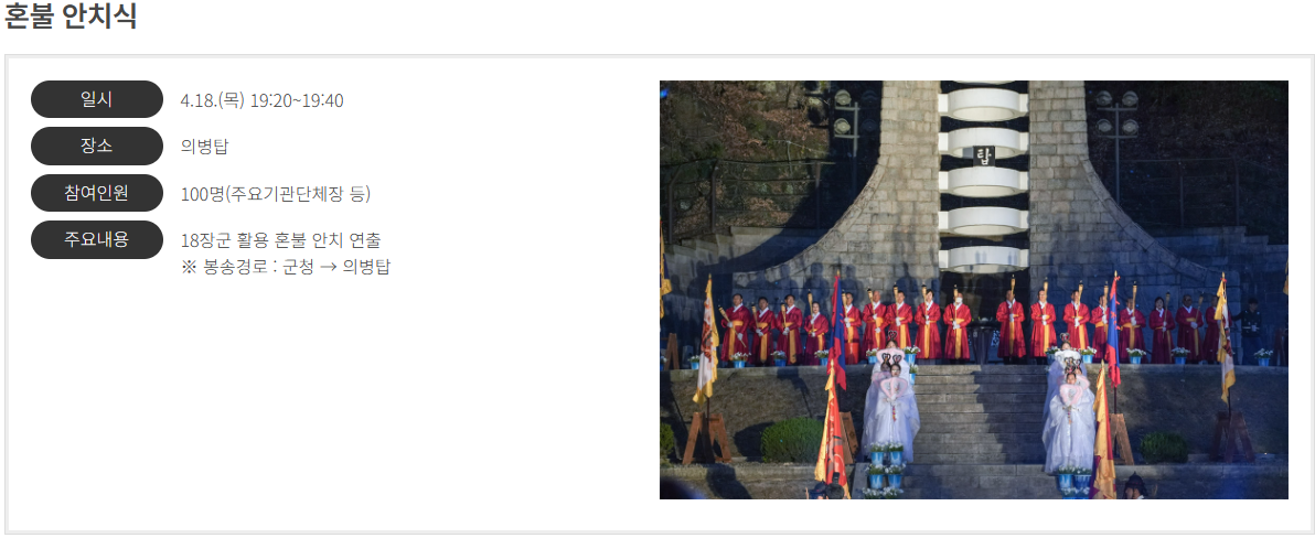 혼불 안치식