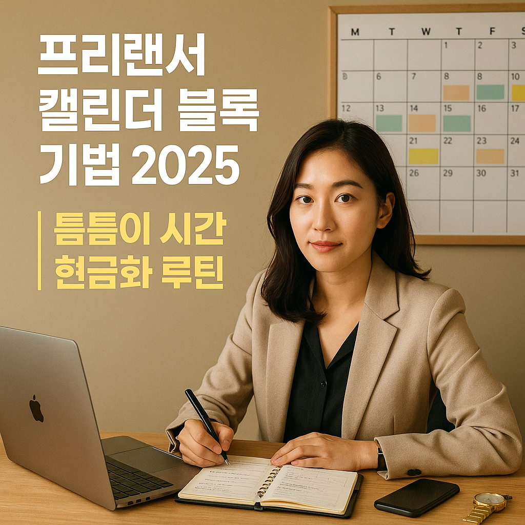 프리랜서 캘린더 블록 기법 2025 ｜ 틈틈이 시간 현금화 루틴