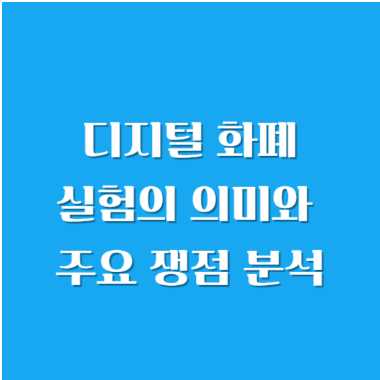 디지털 화폐(CBDC) 실험의 의미와 주요 쟁점 분석