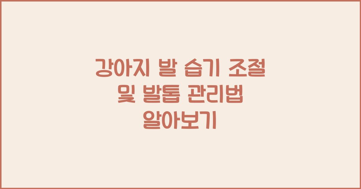 강아지 발 습기 조절, 반려견 발톱 관리법