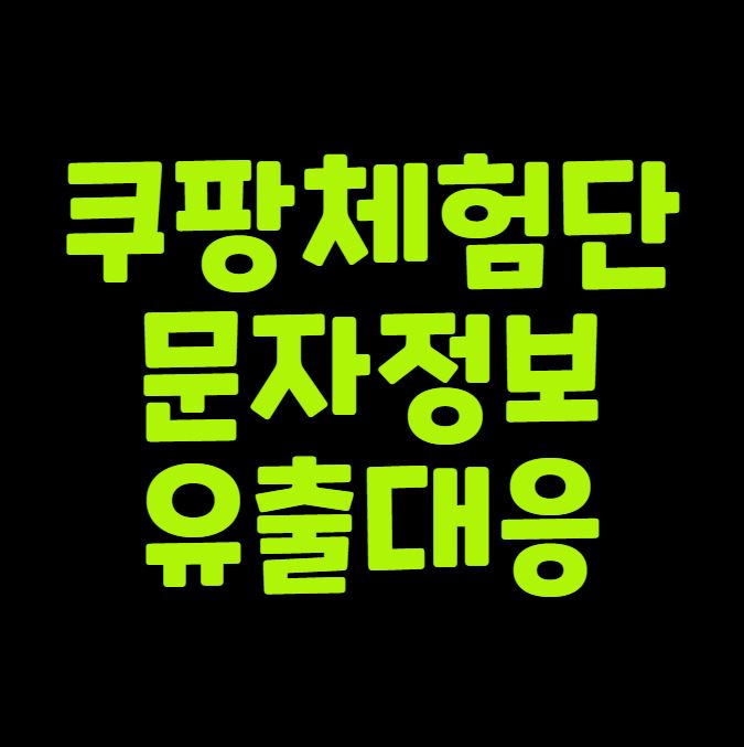 쿠팡 체험단 문자 정보유출 대응 정리