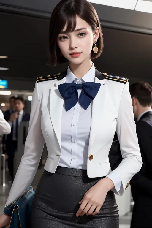 AI 실사 항공기 승무원 정장 파일럿 컨셉 이미지