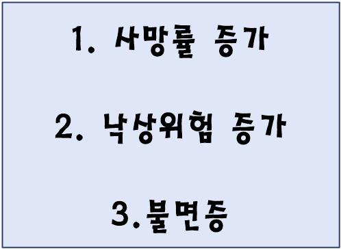 인체 내 50ng/ml 이상 수치 유지시 발생하는 부작용 및 우려사항