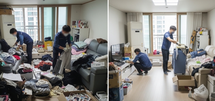 진천 고독사청소 및 정리중