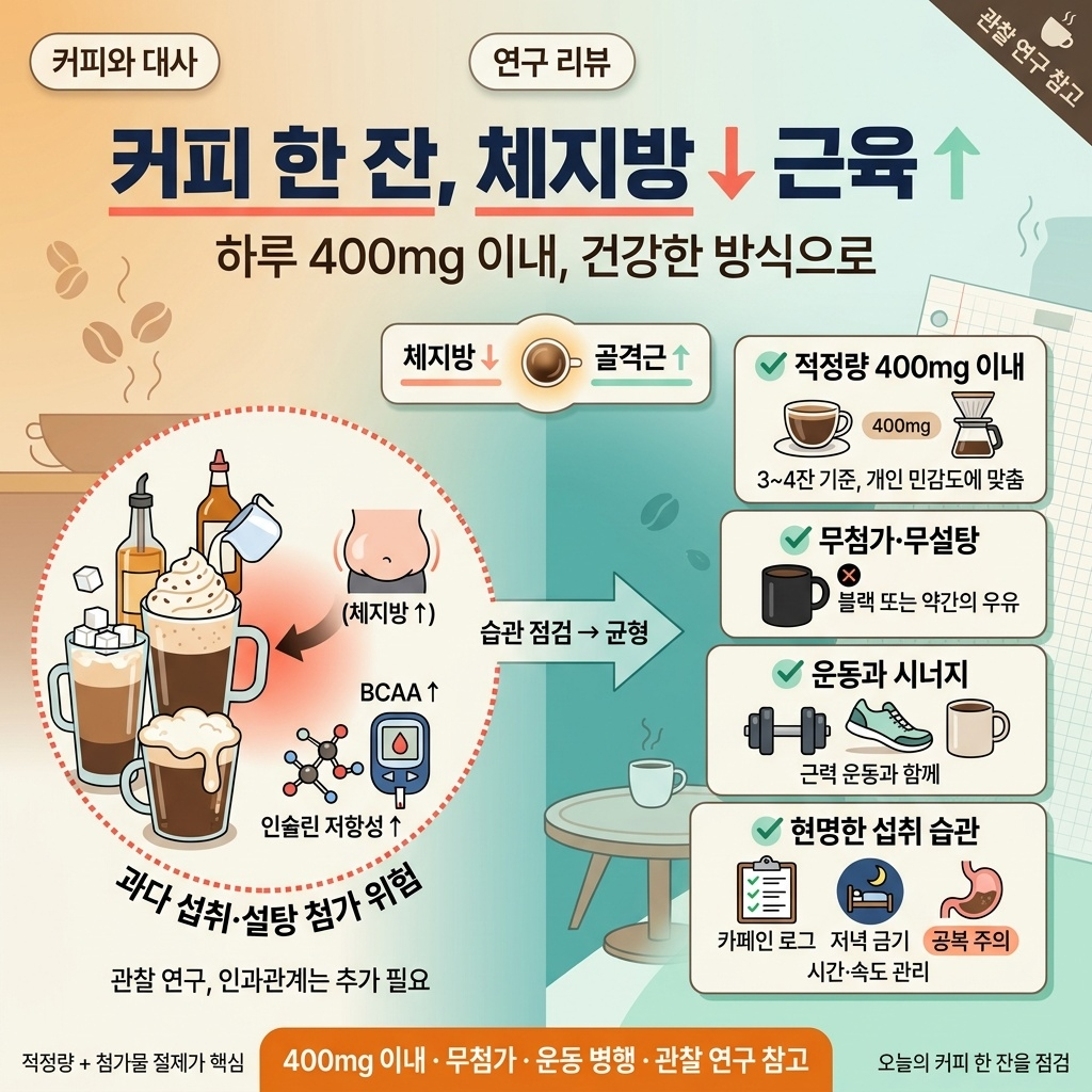 커피, 체지방은 낮추고 골격근량은 올려