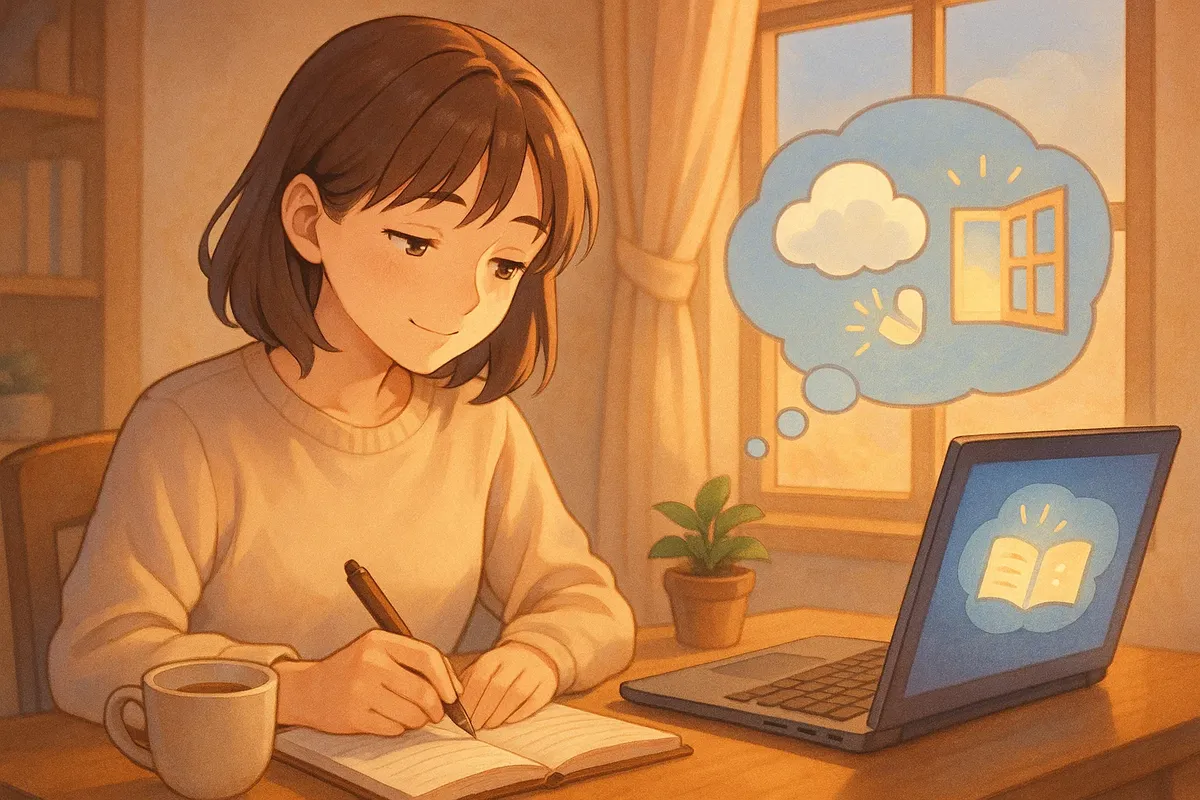 완벽주의 극복, 유연한 사고, 스트레스 해소를 위한 CBT 실천 사례를 보여주는 이미지