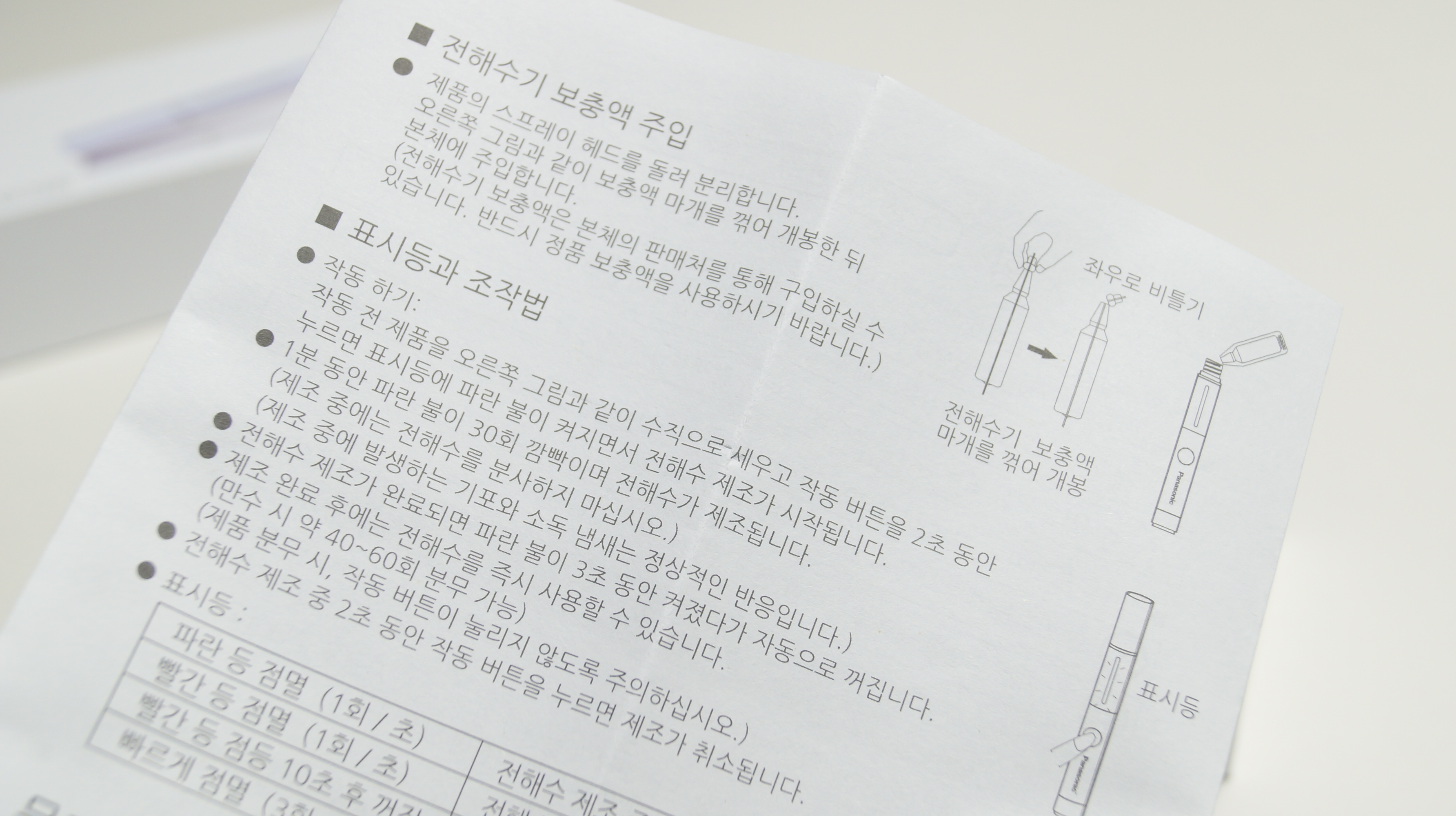 파나소닉휴대용전해수기
