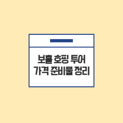 보홀-호핑투어-가격-준비물