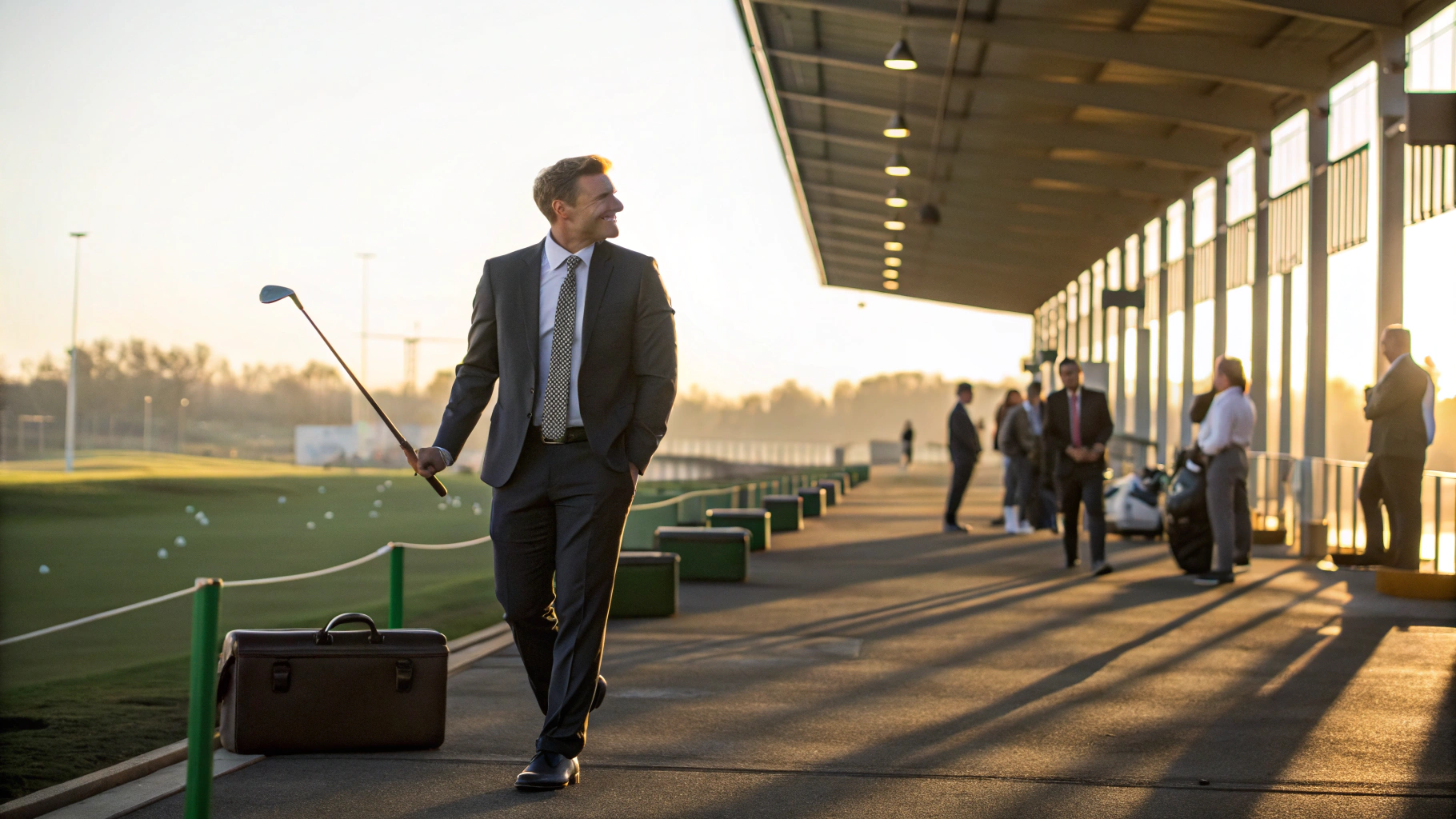 직장인이 골프연습장에 오는 사진