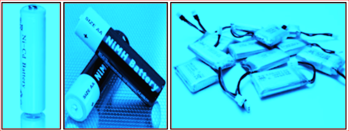 니켈 카드뮴 배터리, 니켈 수소 배터리,리튬 폴리머 배터리