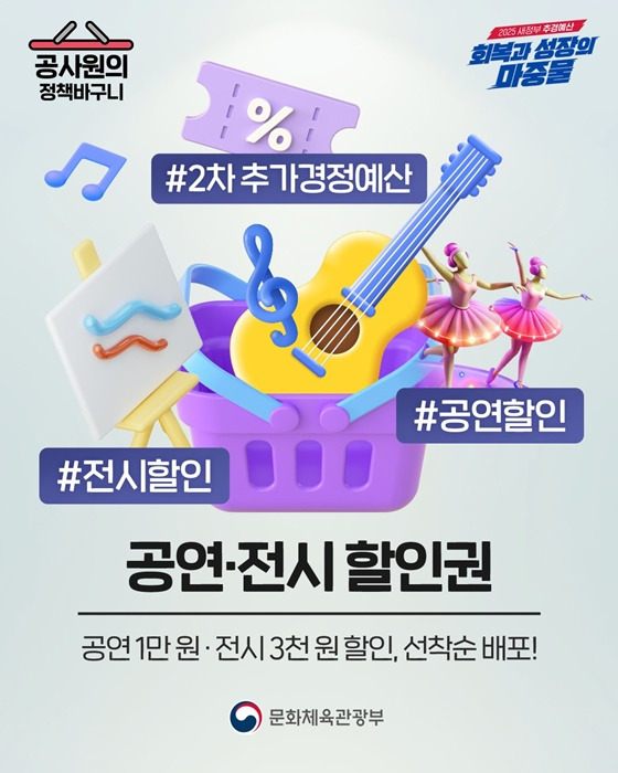 공연 &middot; 전시 할인권 오늘부터 선착으로 배포! 