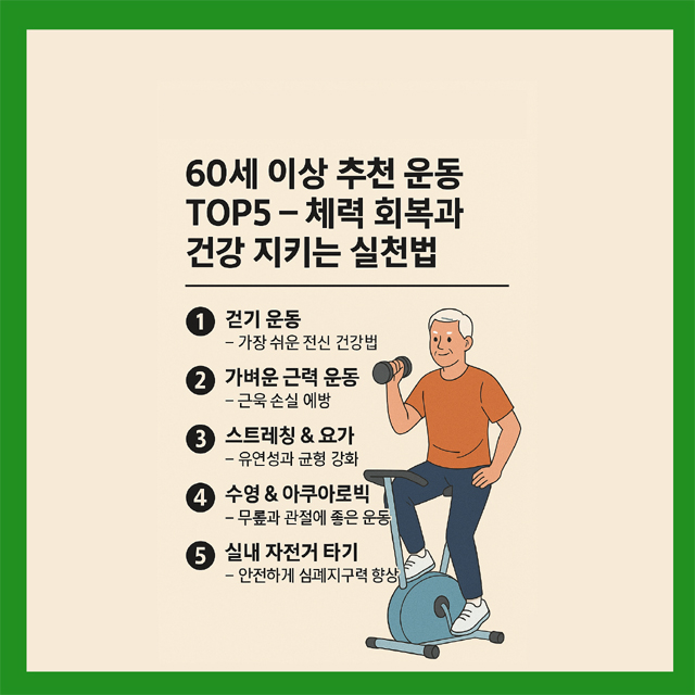 60세 이상 추천 운동 TOP5