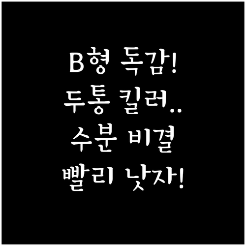 B형 독감 두통 완화법과 빠른 회복을..