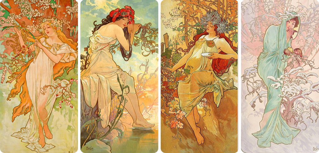 알폰스 무하의 봄 여름 가을 겨울