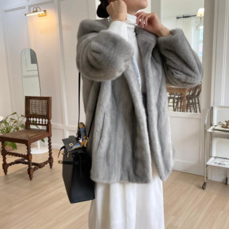 밍크코트 통후드 모피자켓 퍼플등급