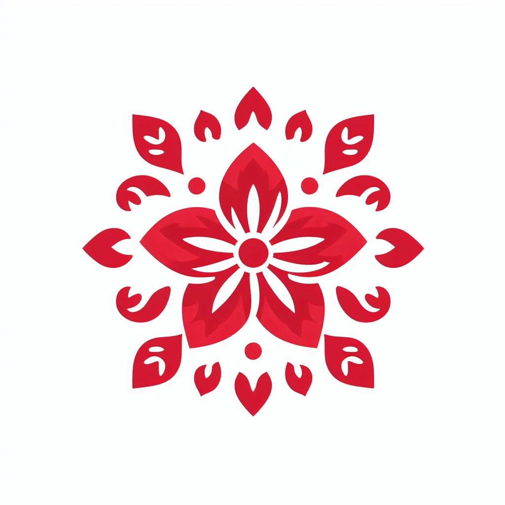 빨간색 맨드라미 꽃 로고 2