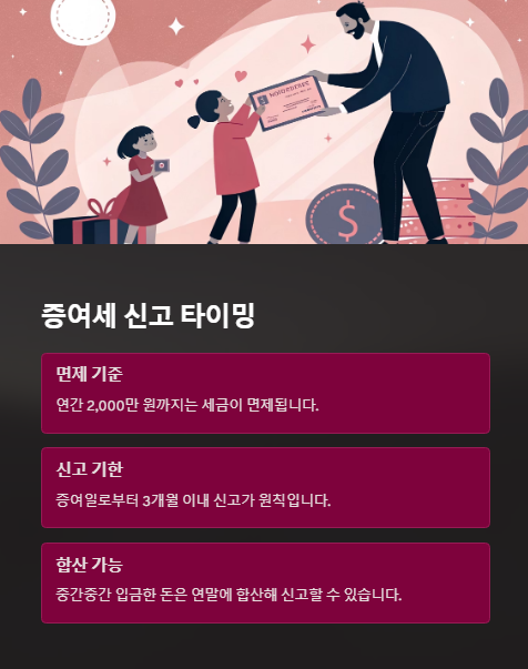 증여세 신고 타이밍