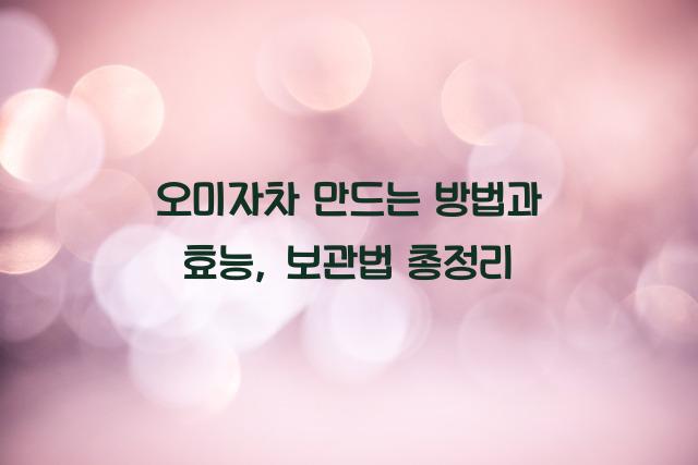 오미자차 만드는 방법