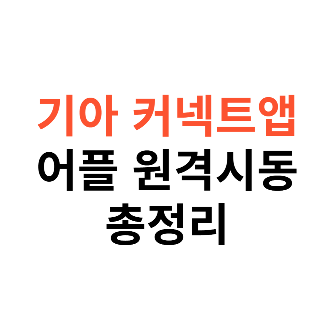 기아 커넥트앱 어플 원격시동
