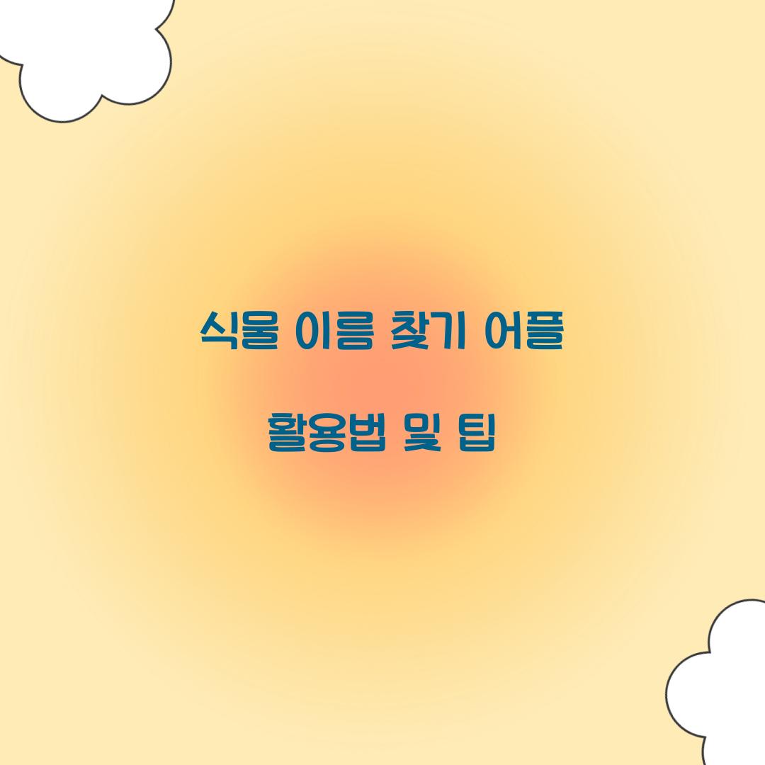 식물 이름 찾기 어플