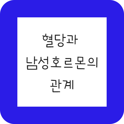 혈당에 안전하신가요. 혈당과 남성 호르몬의 관계