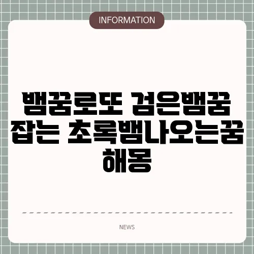 뱀꿈로또 검은뱀꿈 잡는 초록뱀나오는꿈 해몽