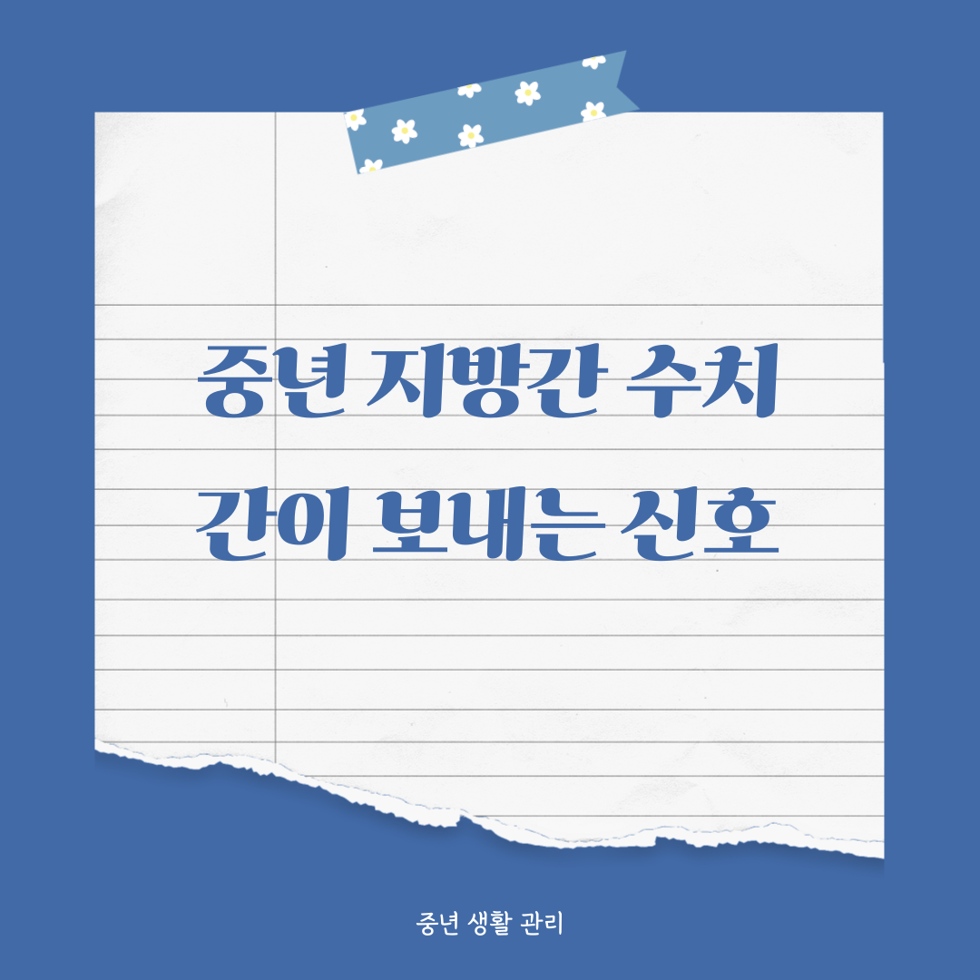 중년이라면 꼭 확인해야 할 지방간 수치 해석 및 관리 방법