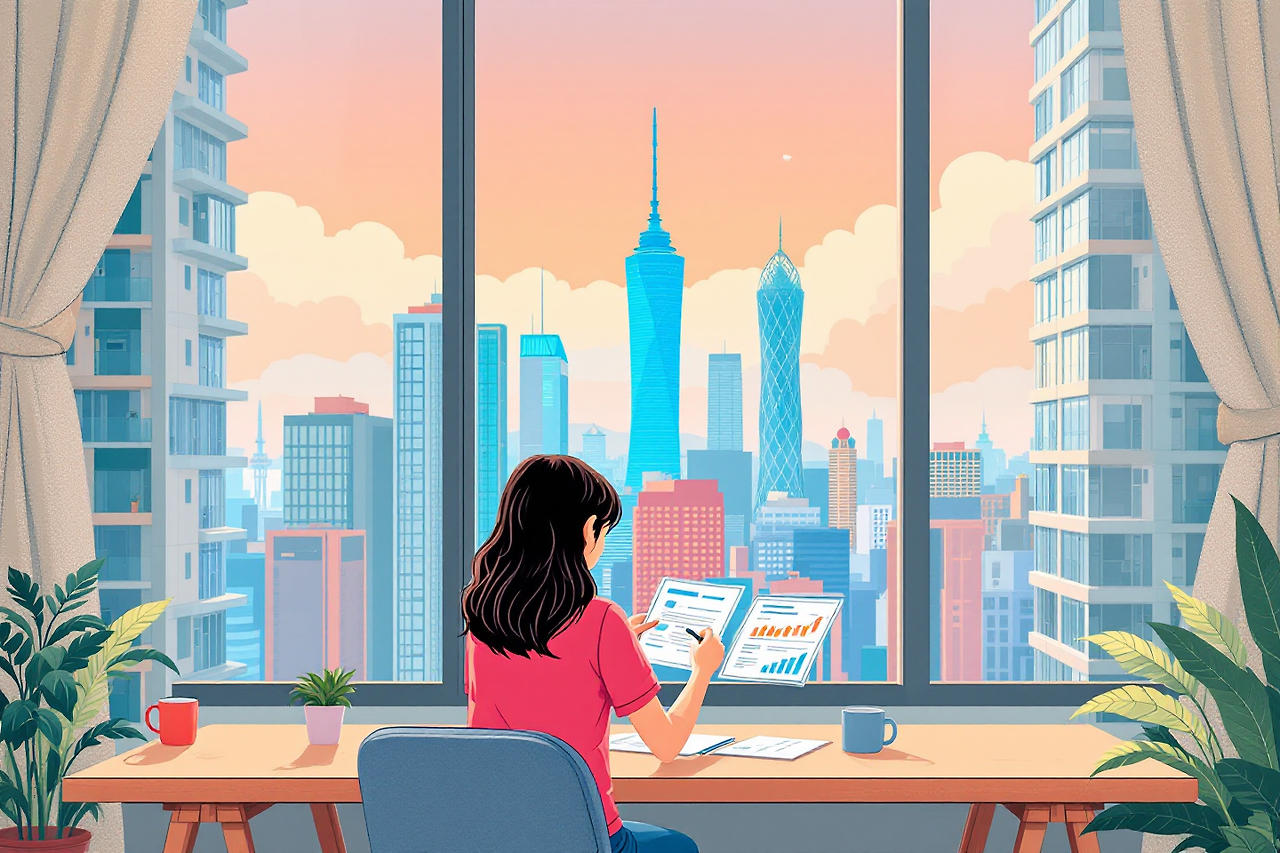 전세자금 대출 비교하는 모습