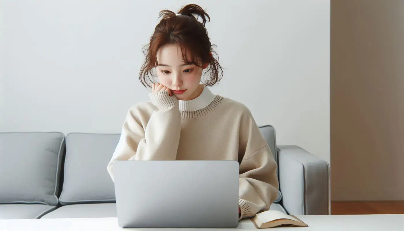 문화누리카드-잔액조회-방법을-알아보는-여성의-모습