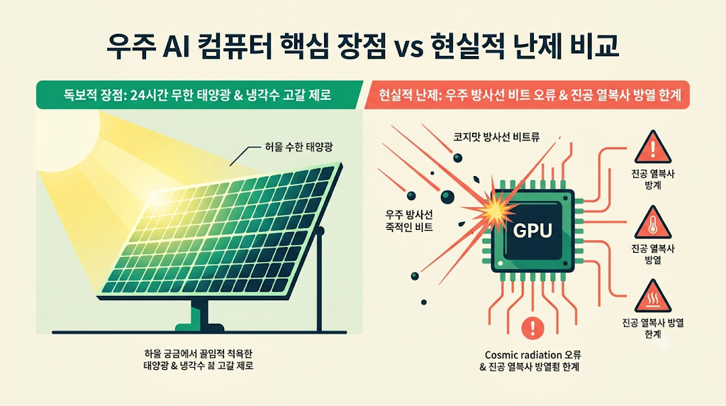 우주 AI 컴퓨터 장단점 비교