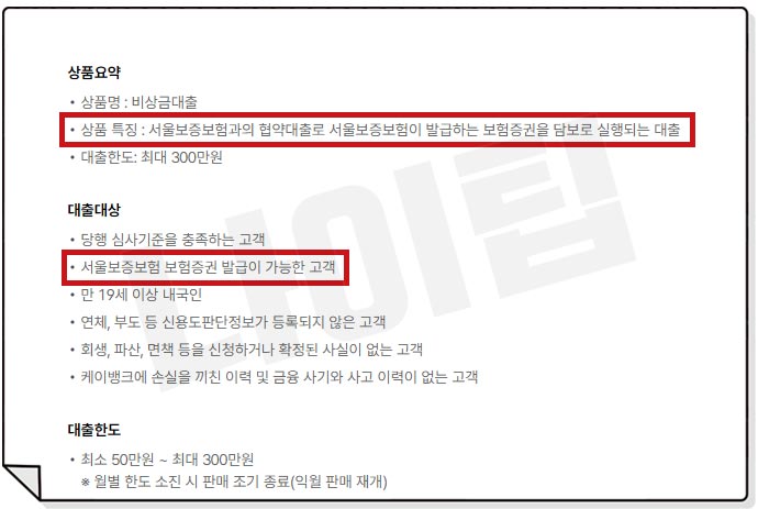 비상금대출 거절