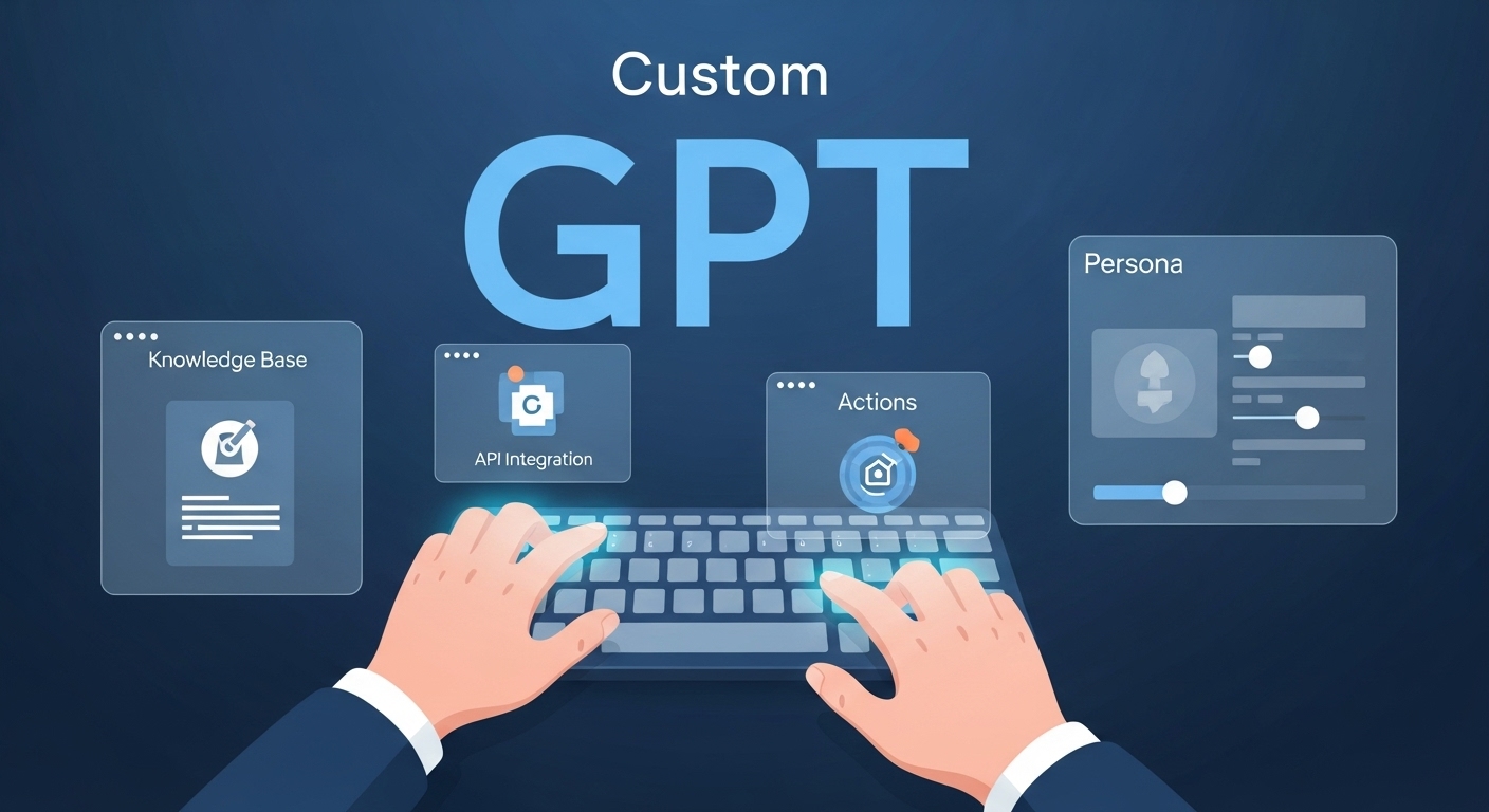 사용자가 챗GPT 4.5 터보에서 자신만의 커스텀 GPT를 만들고 있는 모습