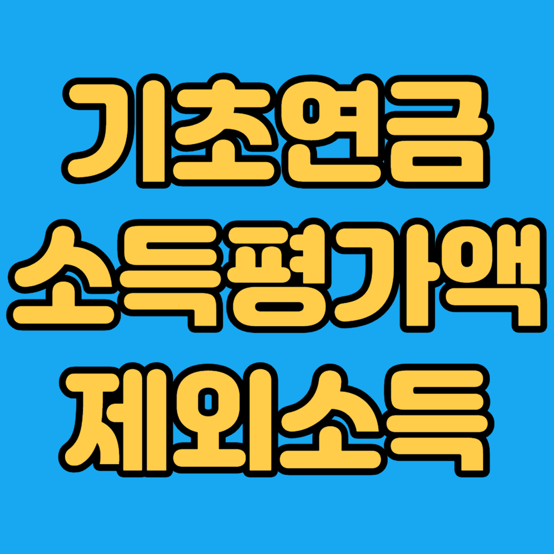 기초연금 소득평가액 제외소득