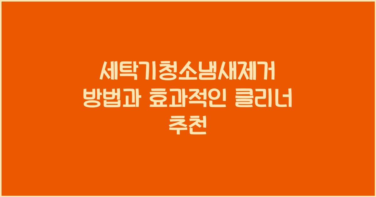 세탁기청소냄새제거