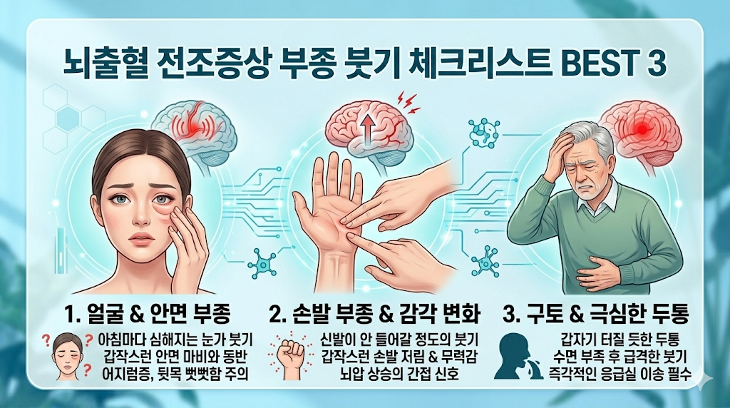 뇌출혈 전조증상 부종 붓기 체크리스트 베스트 3
